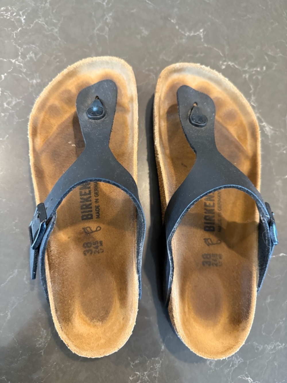 Birkenstock Brown Suede Footbed Sandals